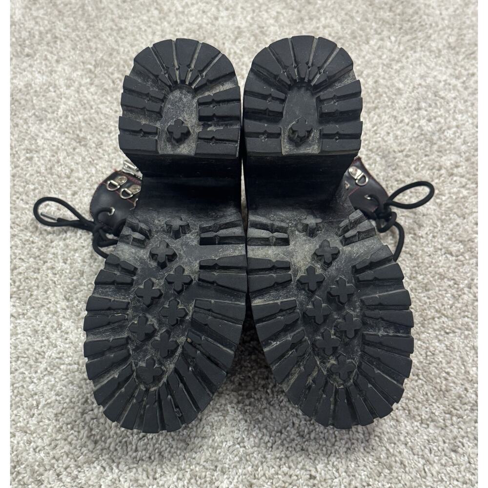 Demonia Assault-100 Black Vegan Platform Combat Boots Side Zip Up Goth Size 8 - Picture 8 of 12